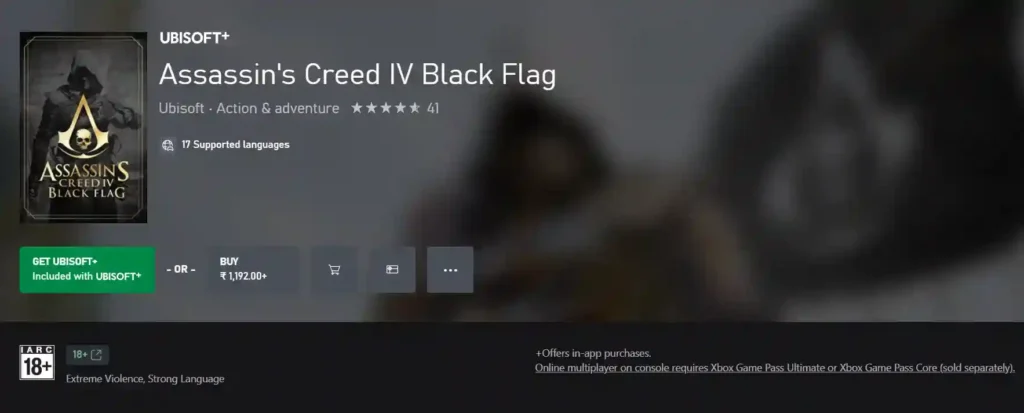 Assassin's Creed 4: Black Flag - Supreme Xbox 360 Parkour Title